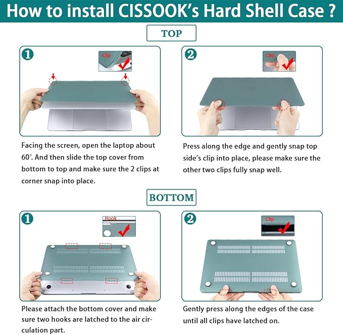 CISSOOK Palm for MacBook Pro 13 inch Case 2025-2020 Release M2 Chip A2338 M1 - Image 8