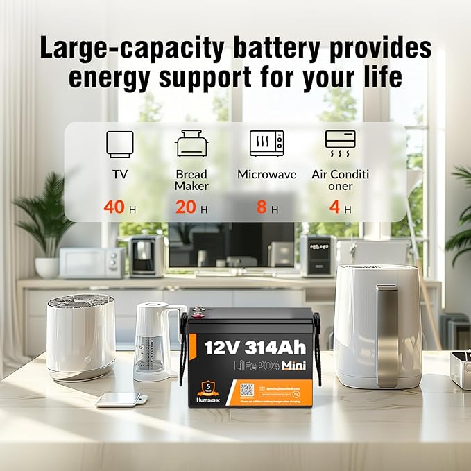 12V 300Ah LiFePO4 Lithium Mini Battery, Max. 4019Wh Energy, 15000+ Deep Cycles - Image 3
