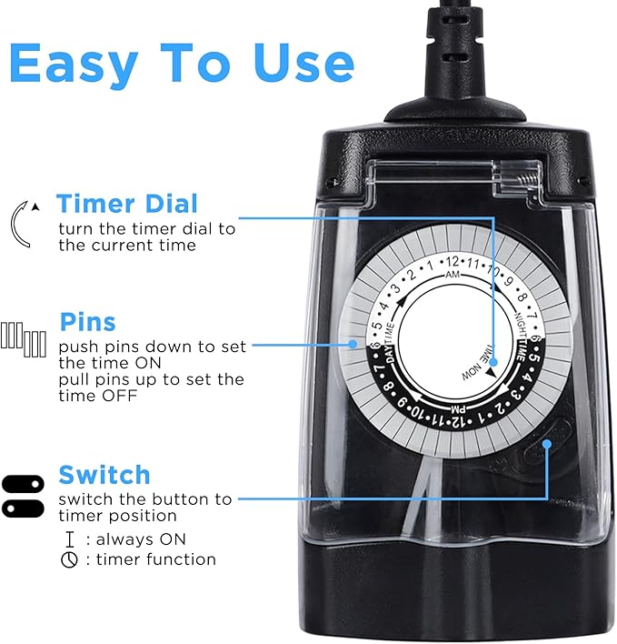 G-ELEK Outdoor Timer Waterproof, 24 Hour Light Timer, Timers - Image 5
