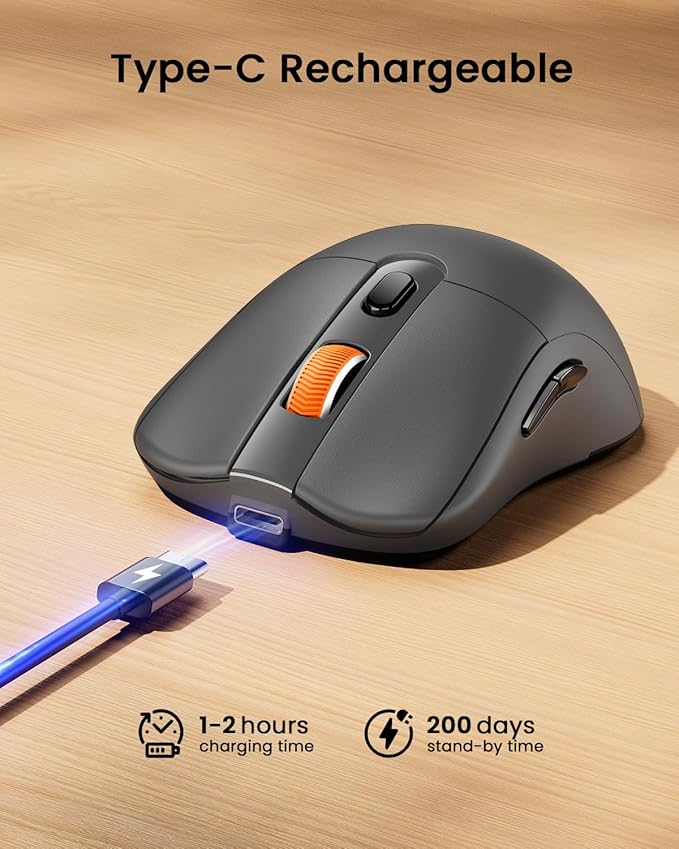 ProtoArc Bluetooth Wireless Mouse, USB C Mouse, EM15 Rechargeable Compact - Image 3