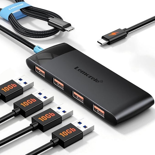 10Gbps USB C Hub, 4 Ports USB 3.2 Splitter by Lemorele