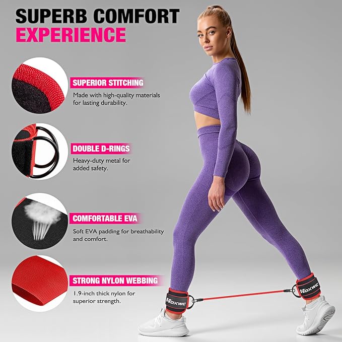 Ankle Resistance Bands with Cuffs, Ankle Bands - Image 4
