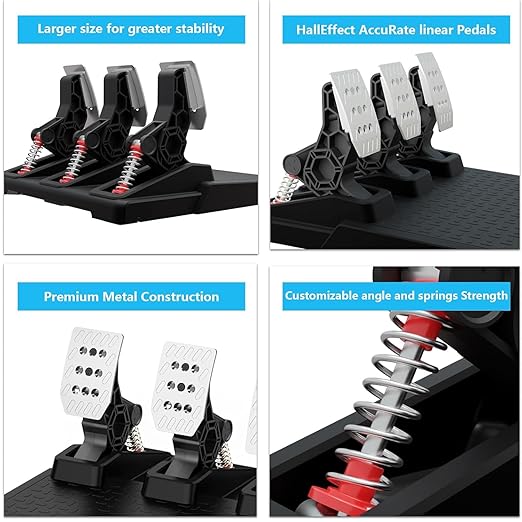 DOYO Racing Wheel Pedals, PC Gaming Steering Wheel Pedal Set, Swappable Springs - Image 3