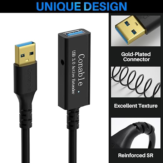 USB 3.0 Active Extension Cable 20 Feet, Long USB Type-A Male to Female Extender - Image 2