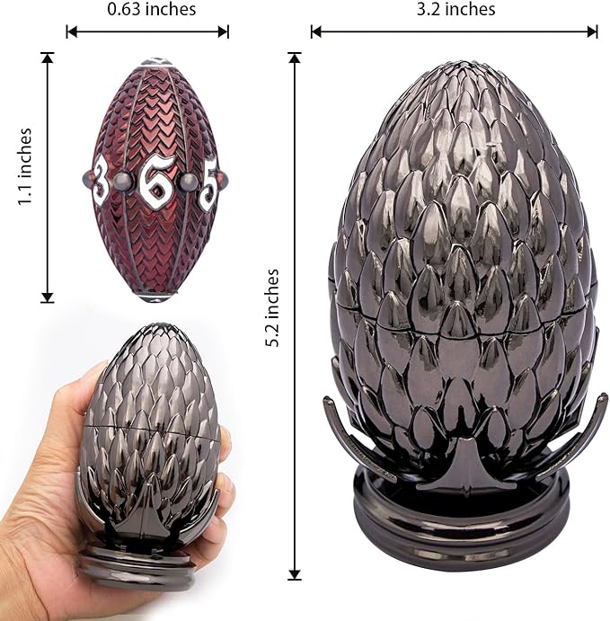 ARUOHHA DND Metal Dice Black Red Dragon Egg Dice - Image 7