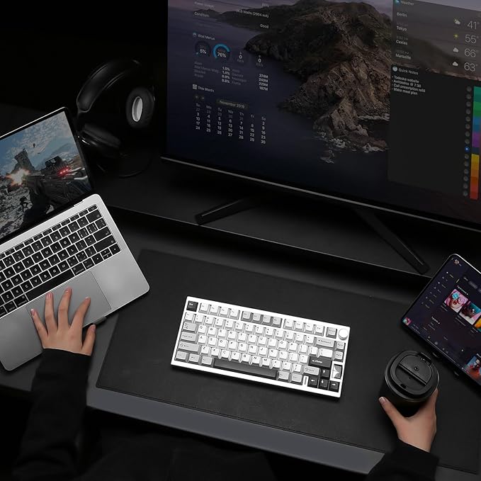 YUNZII AL80 Wireless Mechanical Keyboard, Full Aluminum CNC, Smart LCD Display - Image 8