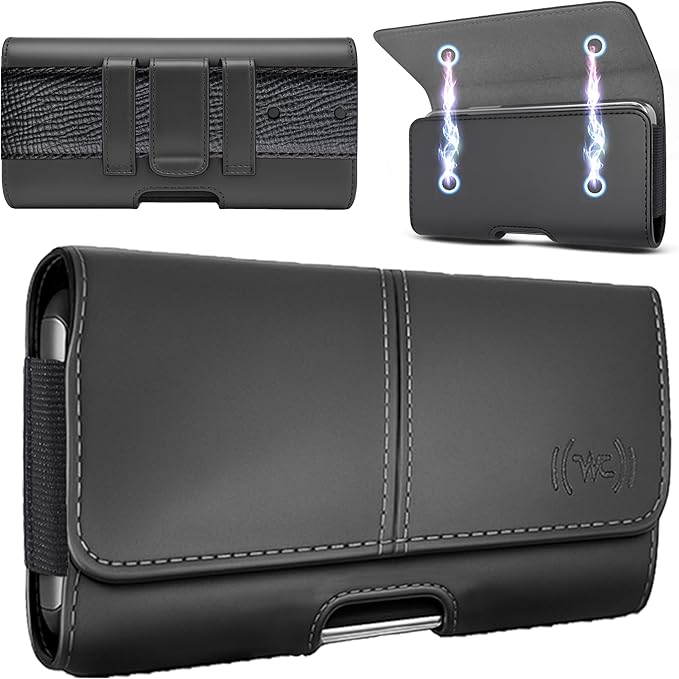 Phone Holster for Men & Women, Horizontal Cell Phone Case, Fits iPhone by WirelessCity