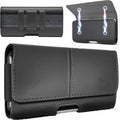 Leather Phone Holster for Men & Women, Horizontal Cell Phone Case, Fits iPhone by WirelessCity