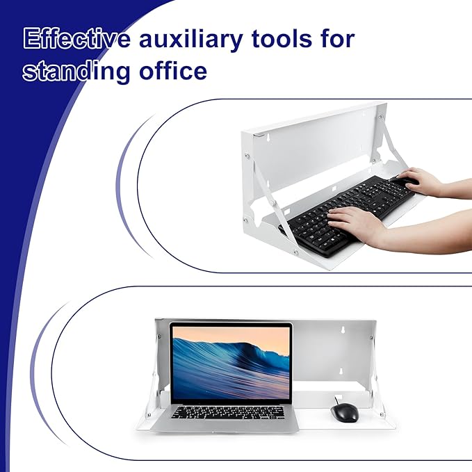 1 Pcs 24 Inch Keyboard Wall Mount Foldable Fits Standard Computer Keyboard - Image 7