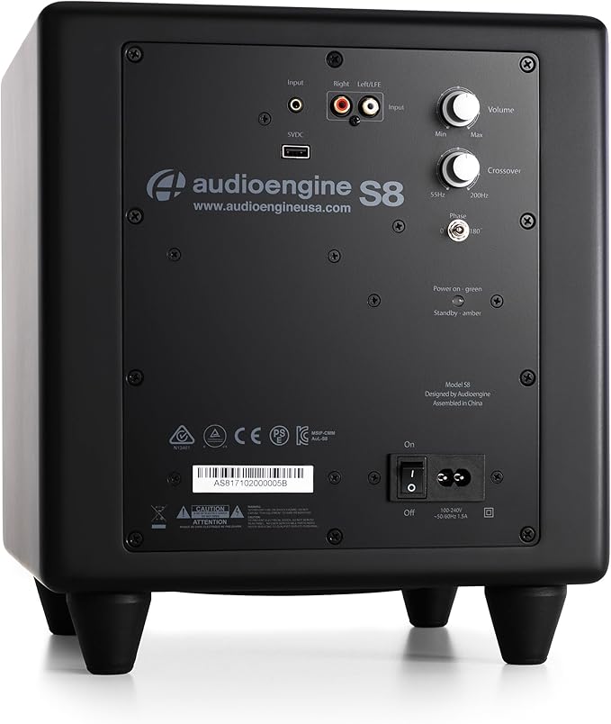 Audioengine S8 Powered Subwoofer Speaker - 250W 8-inch Home Woofer - Image 7