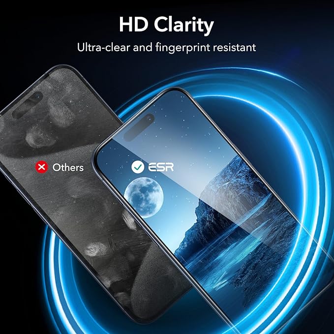 ESR 3 Pack for iPhone 15 Pro Max Screen Protector, Full Coverage Tempered Glass - Image 8