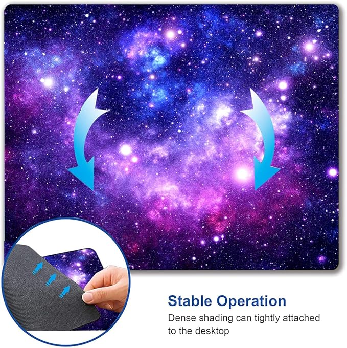Mouse Pad, Galaxy Mouse Pad Custom Design, Square Waterproof Mouse Pad Non-Slip - Image 6