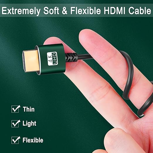 Thin HDMI to HDMI Cable 25FT 2 Pack, Ultra Slim & Flexible HDMI Cord Supports - Image 6