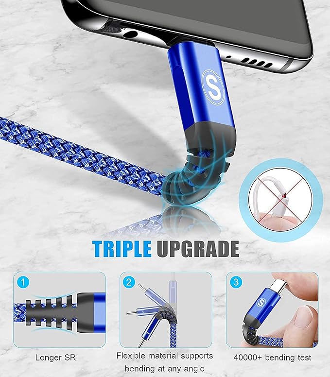 sweguard USB Type C Charger Cable iPhone 15 Charger Nylon Braided Cord - Image 4