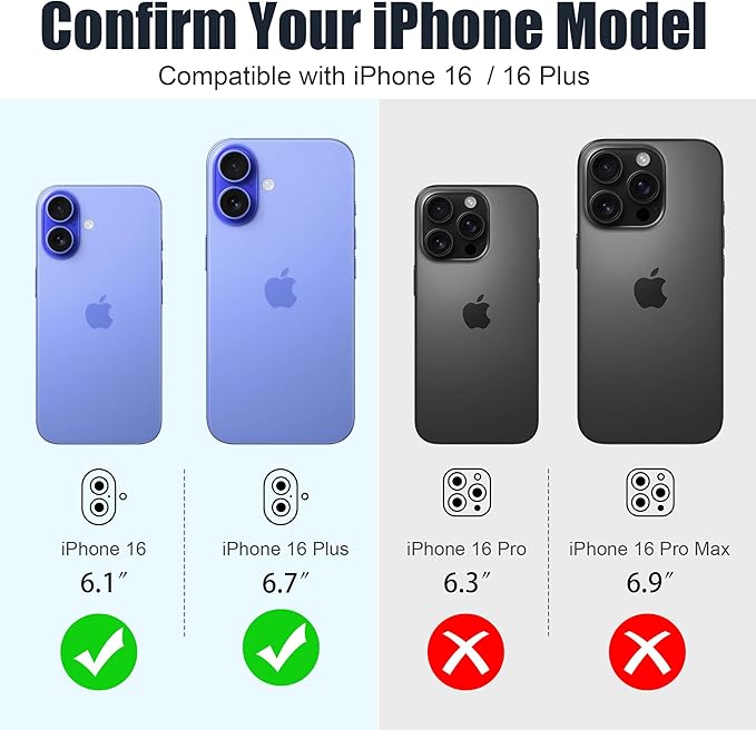 AGVEE 3+3 6 Pack for iPhone 16 6.1" / 16 Plus 6.7" Camera Lens Cover Protector - Image 2