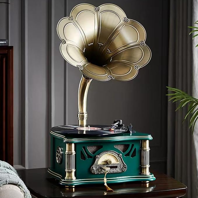 Vintage Gramophone with Bluetooth Output Vintage Record Players Retro by HZLSBLVintageGramophone
