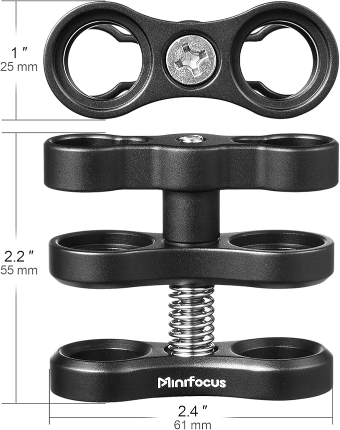 MINIFOCUS 2PCS 1'' Aluminum Ball Clamp Mount - Image 2