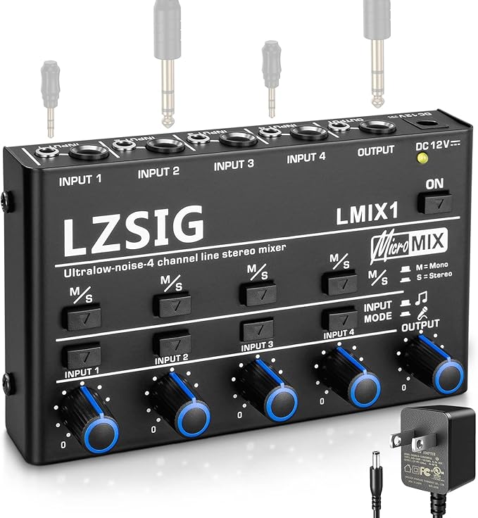 LZSIG Mini Audio Mixer, Stereo Line Mixer by LZSIG