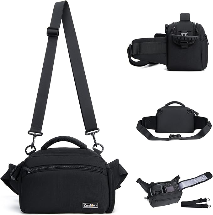 Cwatcun Waist Camera Case DSLR SLR Bag Sling Shoulder Camera Bag Water by FocusonCameraBag