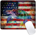 Square Mouse Pad Colorful Sea Turtle and National Flag-1, Gaming Mouse Pads by Goodsprout