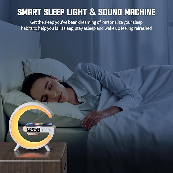 Mini LED Table Lamp with 4-in-1 Wireless Charger, Night Light, Sunrise Alarm - Image 5
