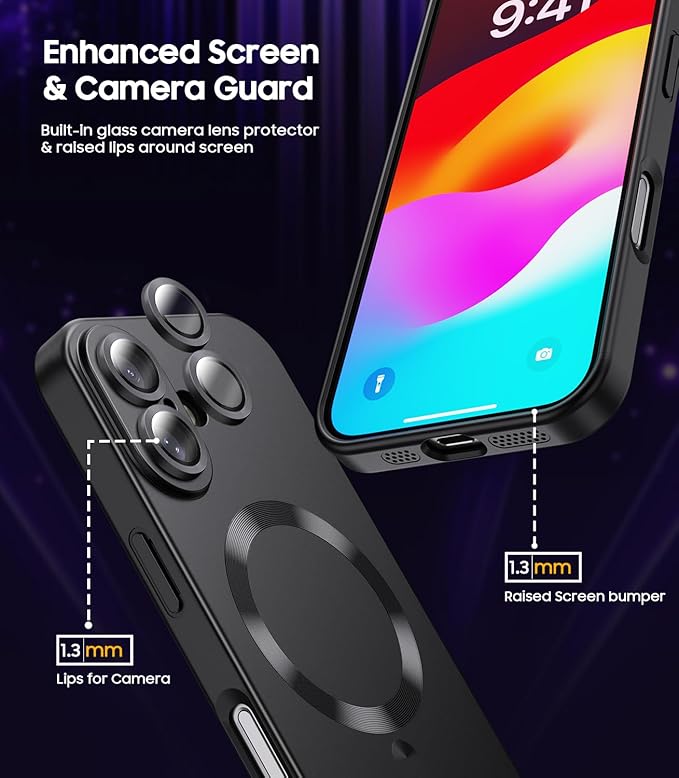 Magnetic for iPhone 16 Case Slim Soft Silicone Bumper Shockproof Metallic - Image 4