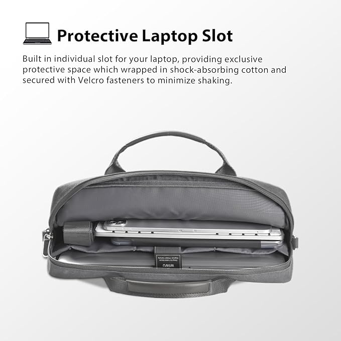 WIWU 14 Inch Laptop Bag for Men Women, Water-Resistant Laptop Case - Image 4