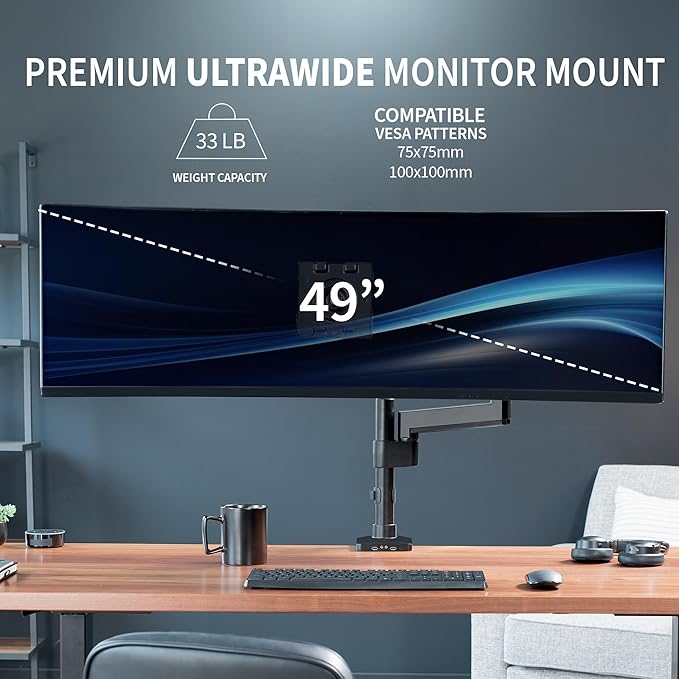 VIVO Premium Aluminum Tall Extended Monitor Arm - Image 3