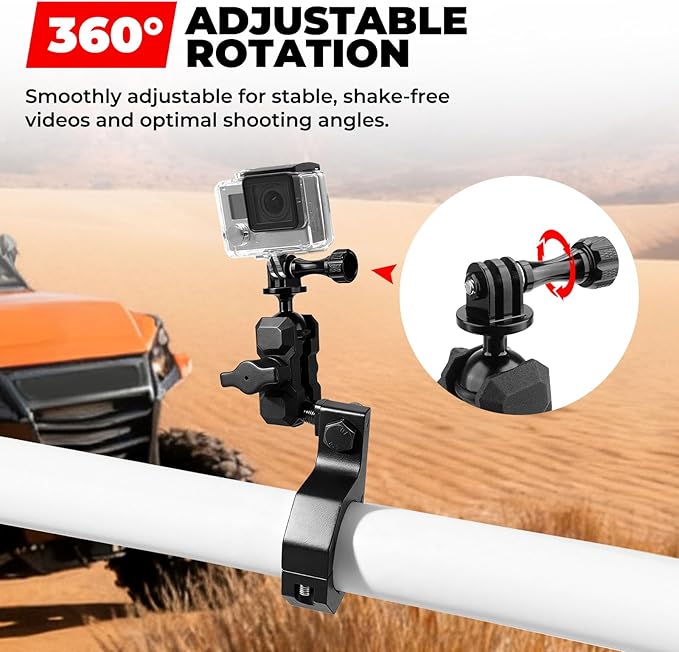 Jerbor Aluminum UTV ATV Camera Mount Holder 360° Compatible - Image 4