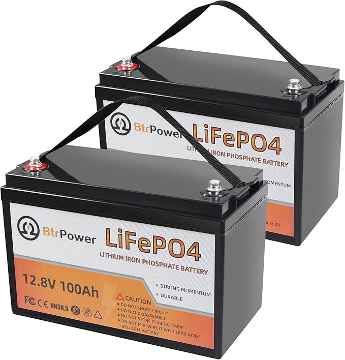2 Pack 12v 100ah lithium battery lifepo4 24v lithium iron phosphate deep cycle by Cymoye