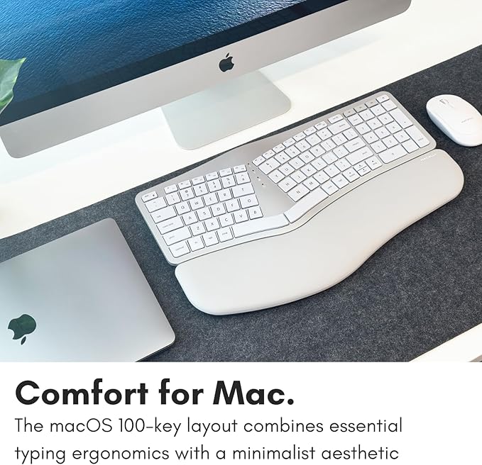Macally Bluetooth Ergonomic Keyboard, Wireless Split Keyboard, Carpal Tunnel - Image 2