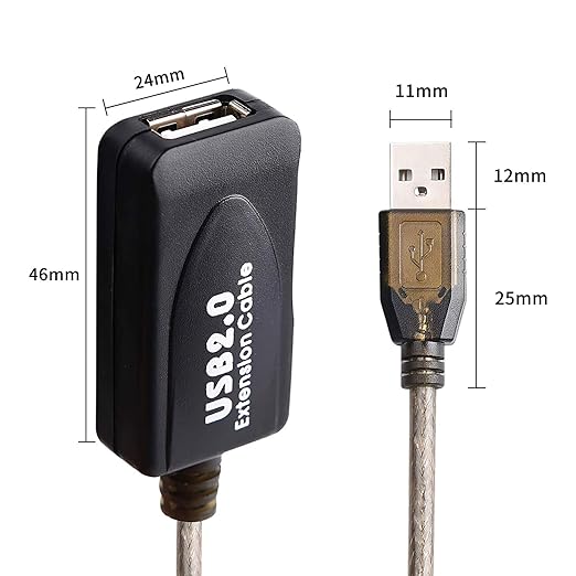 15 FT USB Extension Cable, USB 2.0 Type A Male to A Female Active Repeater - Image 2