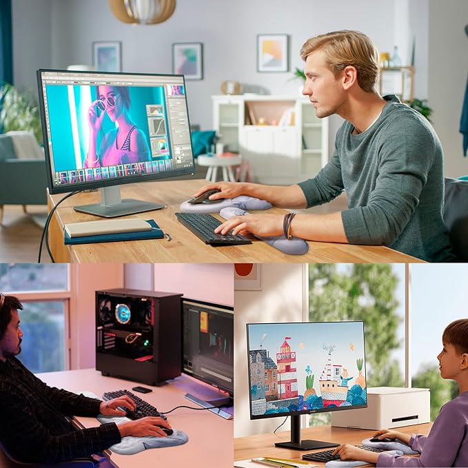 Mouse Pad Wrist Support, Laokiiy 2 in1 Keyboard Wrist Rest+ Ergonomic Mouse Pad - Image 7