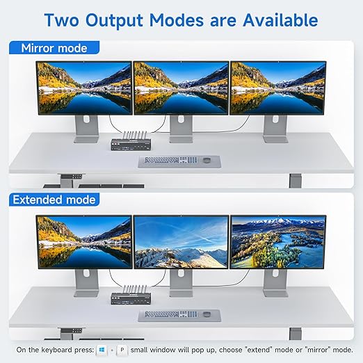 HDMI+2 Displayport KVM Switch 3 Monitors 4 Computers 8K@60Hz 4K@144Hz, 4 Port - Image 5