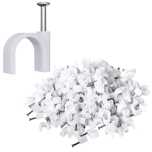 200 Pack Nail in Cable Clips Ethernet Cable Nails Tacks Clips 7mm by Darller