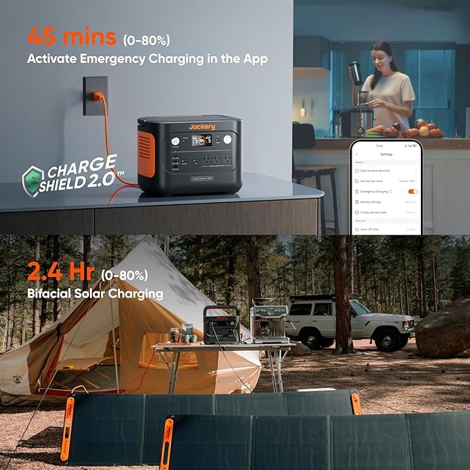 Jackery Explorer 1000 v2 Portable Power Station and 3-Port 102W Fast Charger - Image 8