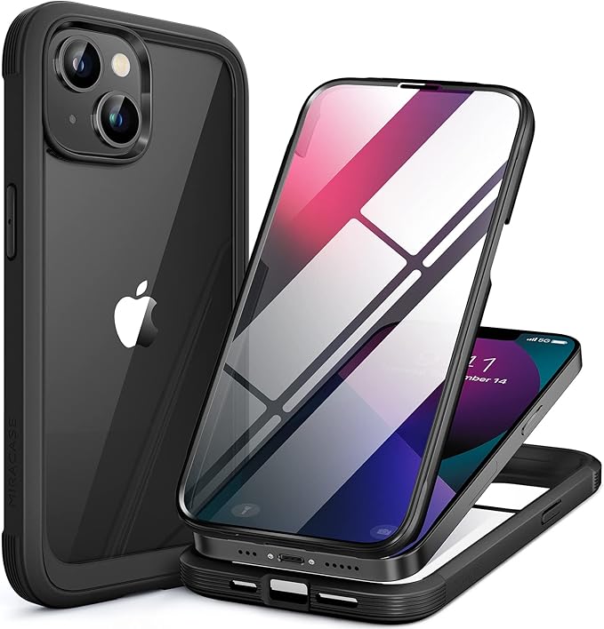 Miracase Compatible with iPhone 13 case 6.1 inch, 2021 Upgrade Full-Body Glass by Miracase