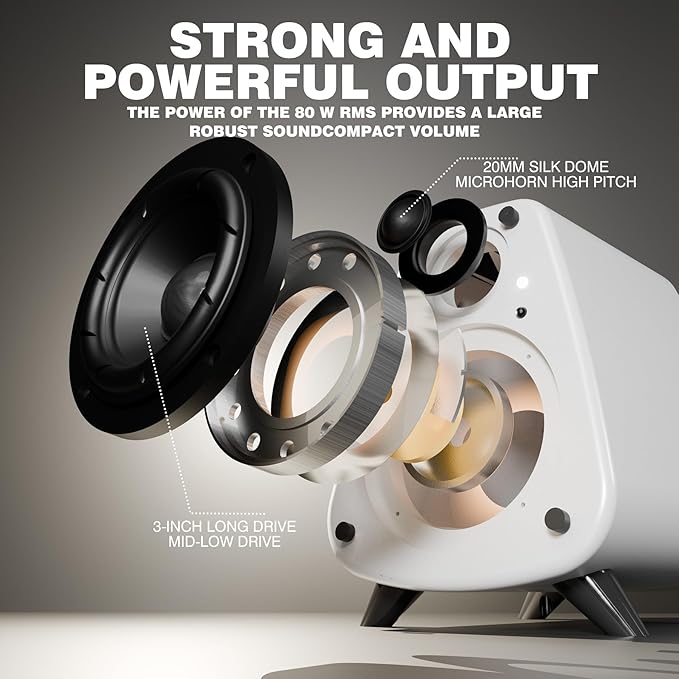 AS31 Active Bookshelf Speakers Bluetooth -2.0 Powered Speaker Stereo Computer - Image 4