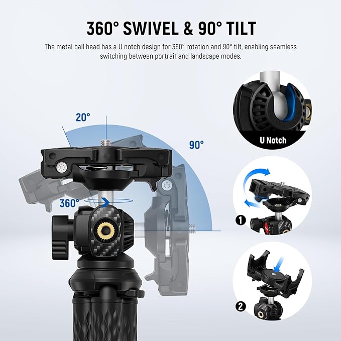 NEEWER Camera Tripod with Remote, Mini Flexible Vlog Phone Tripod Stand with - Image 6