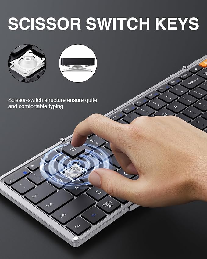 ProtoArc Foldable Bluetooth Keyboard, XK01 Folding Wireless Portable Keyboard - Image 6