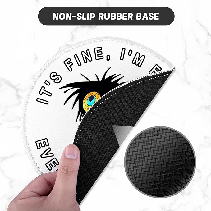 ITNRSIIET Round Mouse Pad with Stitched Edge Premium-Textured Waterproof - Image 3