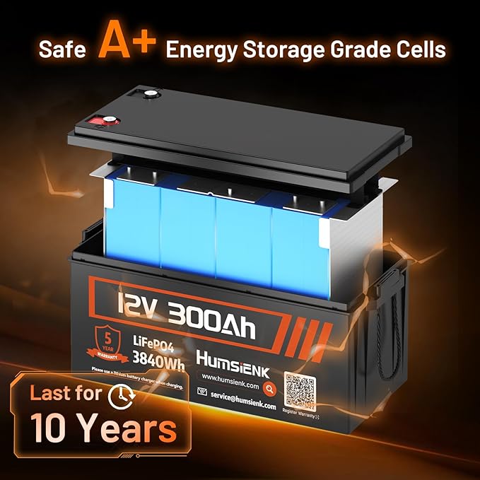 Bluetooth 12V 300Ah Battery LiFePO4 Lithium Built-in 100A BMS, 15000 Deep - Image 6