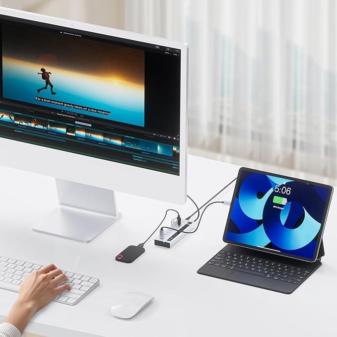 Powered USB C Hub, PULWTOP 11-in-1 Power Hub - Image 9