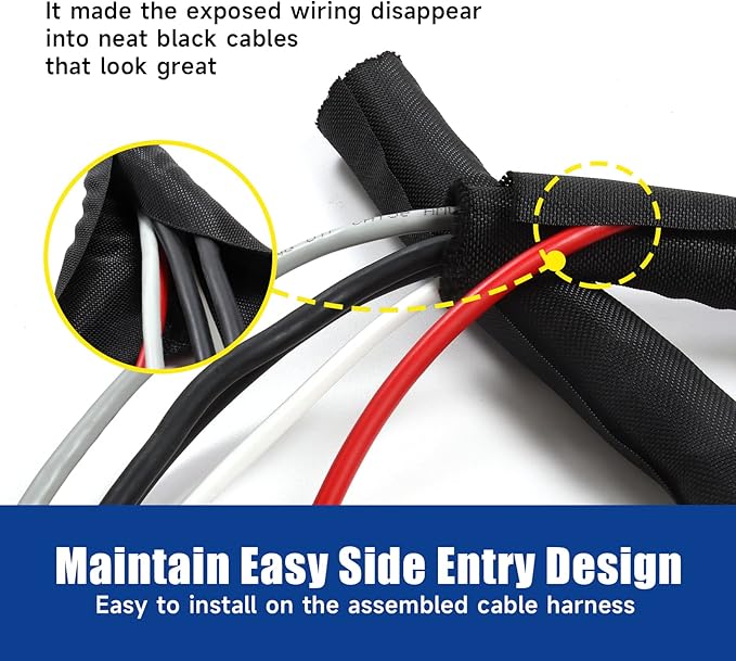 Wire Sheathing Self Wrap Wire Loom Braided Mesh Woven Cable Sleeve - Image 5