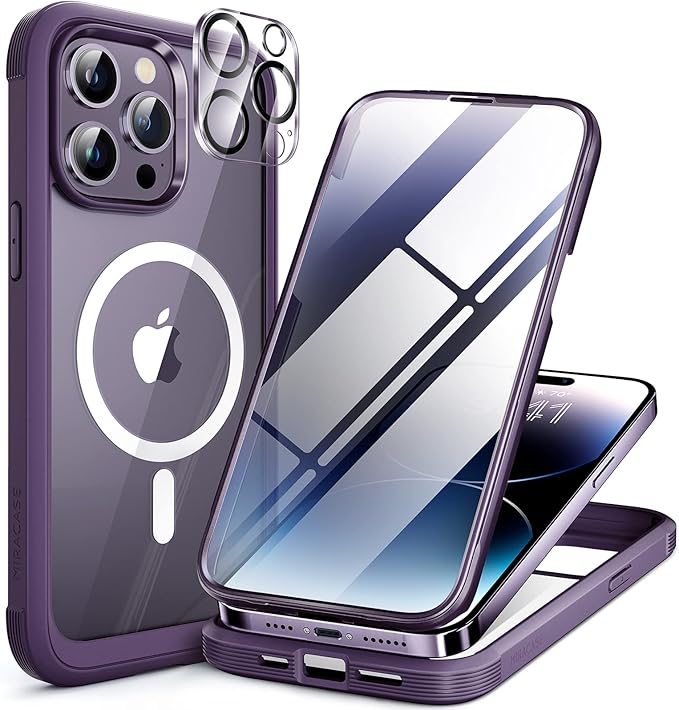 Miracase Magnetic for iPhone 14 Pro Case 6.1 inch, Upgrade Full-Body Clear by Miracase