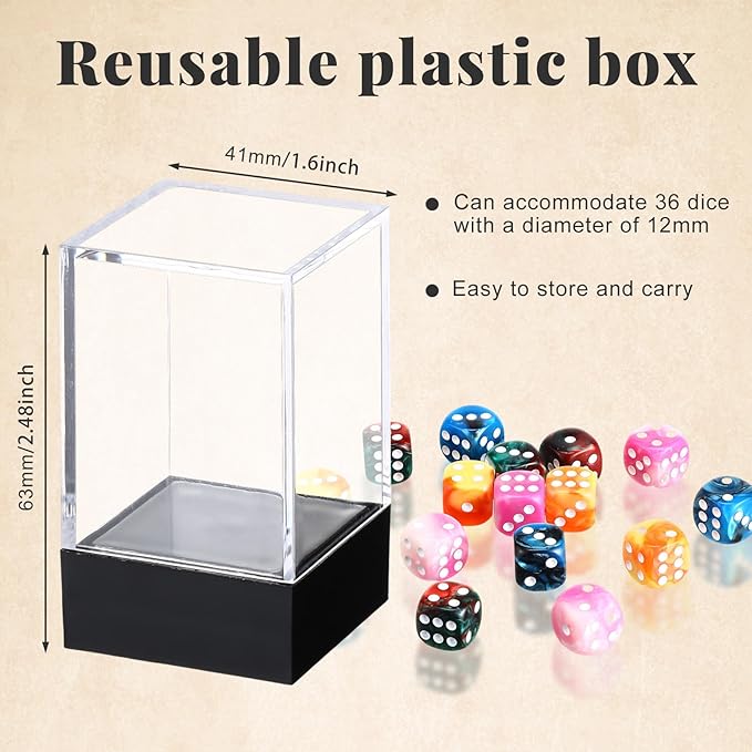 144 Pieces 12mm 6 Sided Mini Dice Set - Image 4