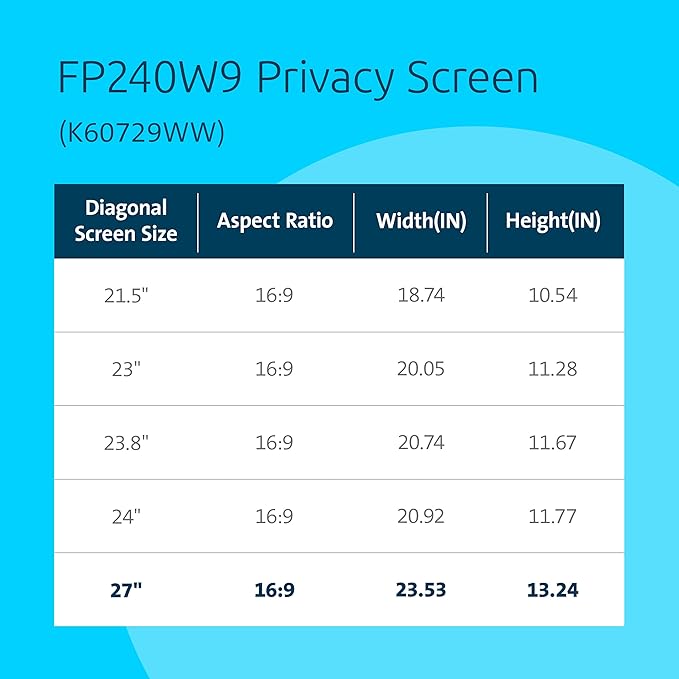 Kensington 27 inch Computer Privacy Screen - Image 3
