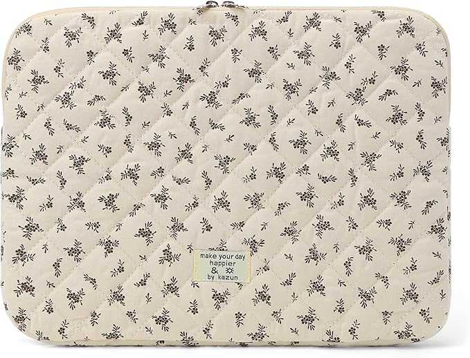 Puffy Laptop Sleeve 13-15.6 Inch Cute Quilted Laptop Protective Case Padded by BBIQI