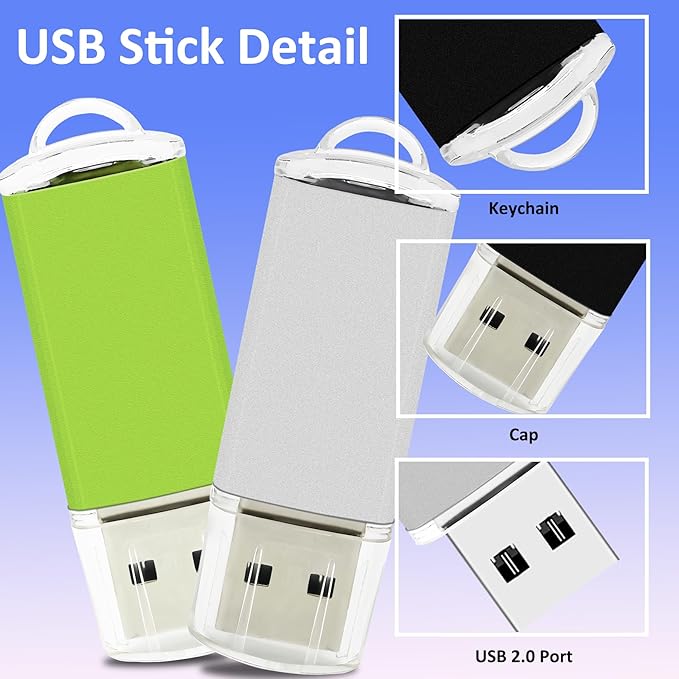 1GB USB Flash Drive 10 Pack Nicepicten USB 2.0 Thumb Drives Metal Jump Zip - Image 5
