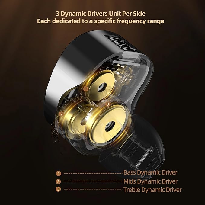 KZ Vader Pro USB C Headphones, in-Ear Monitors Triple Dynamic Driver IEM - Image 4